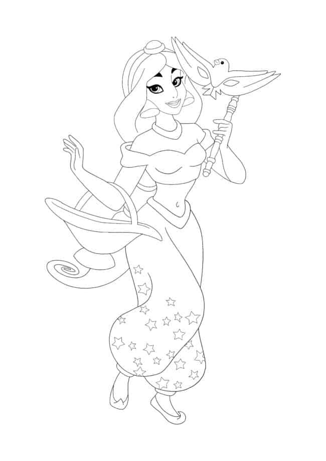 Cute Princess Jasmine coloring page