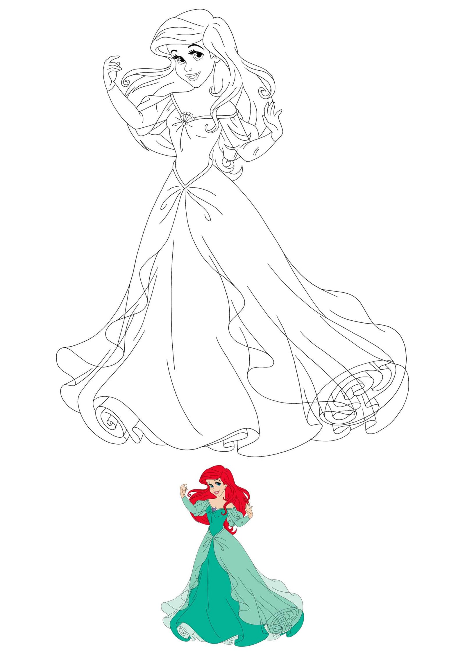 Disney Princess Ariel coloring sheet