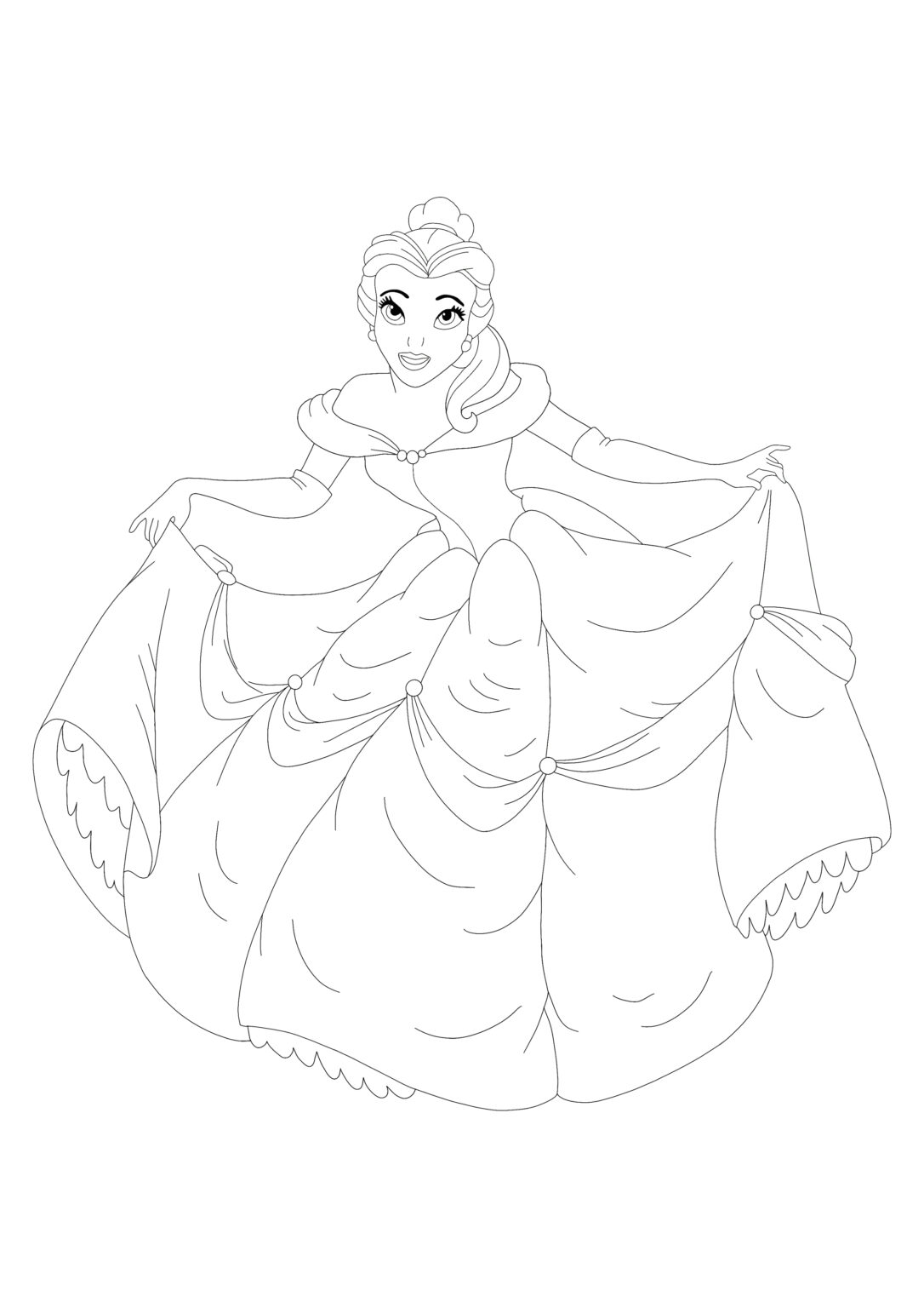 Disney Princess Belle Coloring Pages - 2 Free Coloring Sheets (2021)