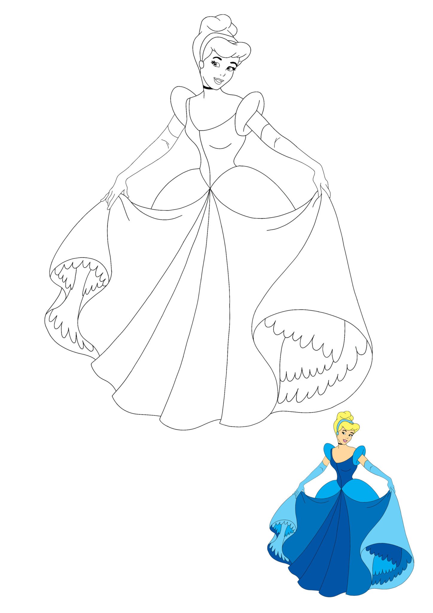 Disney Princess Cinderella Coloring Pages - 2 Free Coloring Sheets (2021)