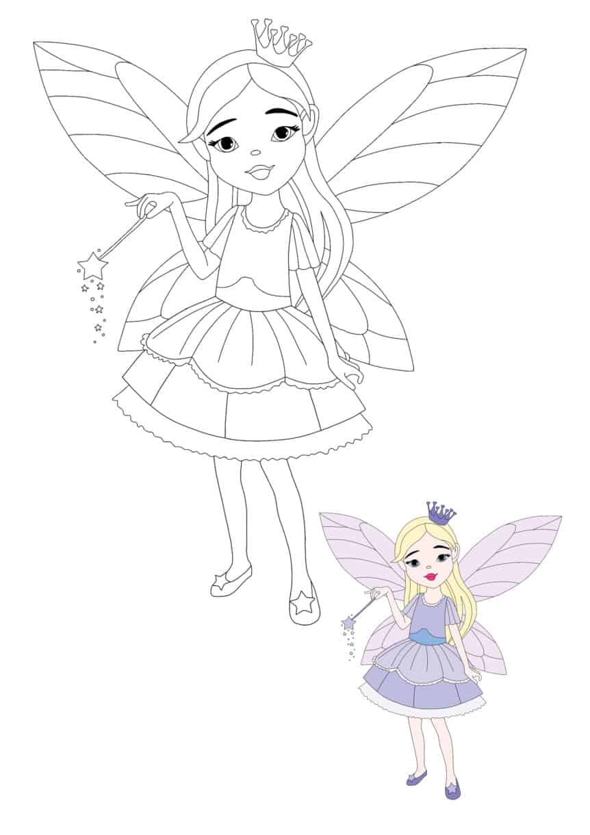Fairy Princess Coloring Pages - 2 Free Coloring Sheets