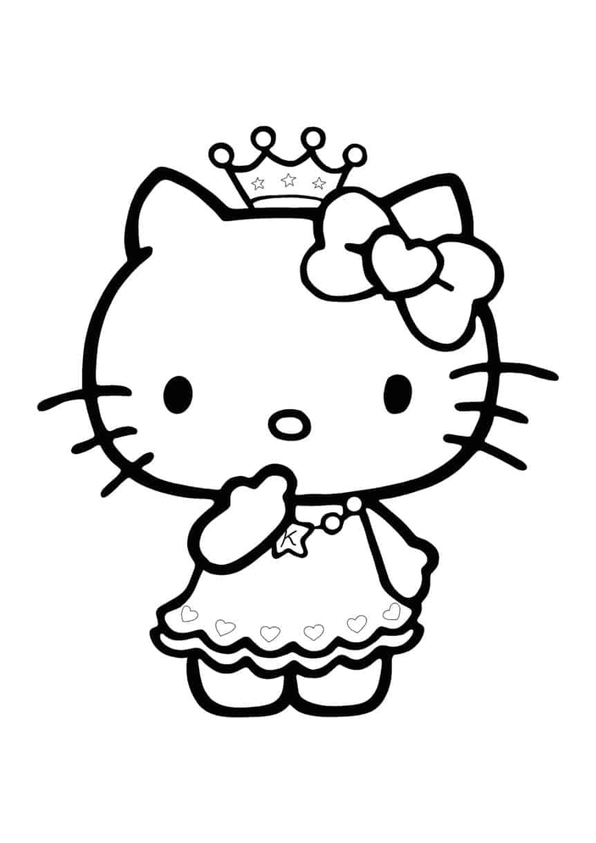 Hello Kitty Princess Coloring Pages - 2 Free Coloring Sheets (2021)