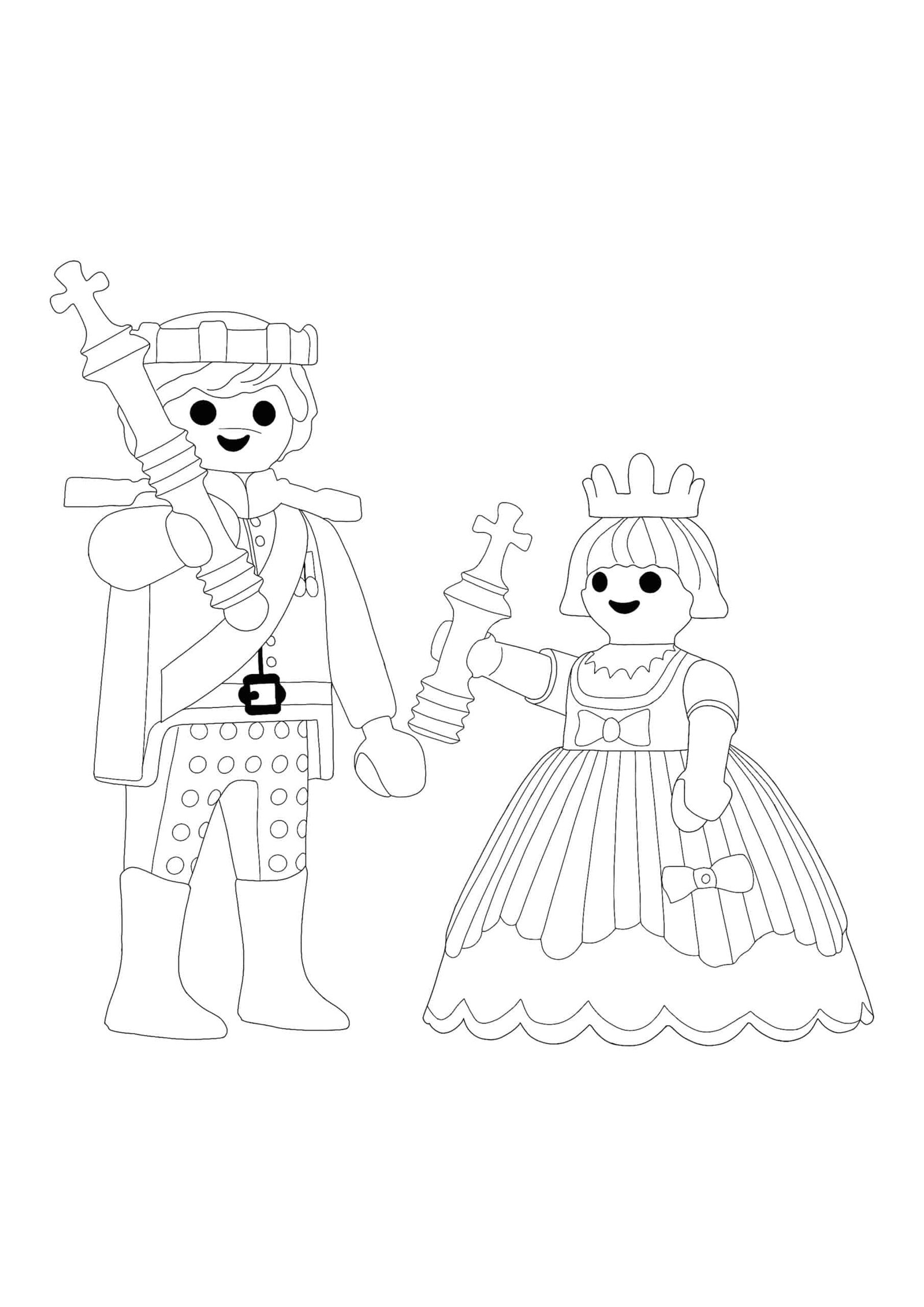 Playmobil Prince and Princess coloring page
