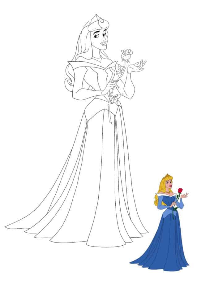 Princess Aurora from Sleeping Beauty coloring page for kids