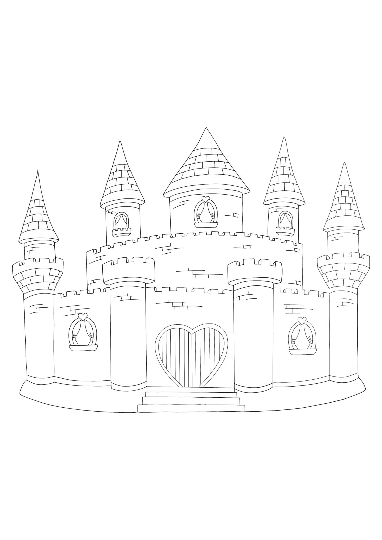 Замок для принцессы для срисовки