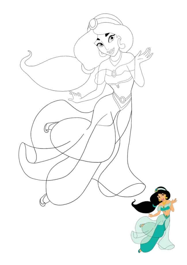 Prinses Jasmine kleurplaat voor kinderen