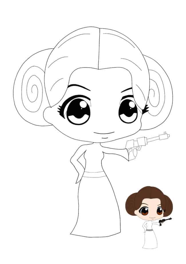 Princess Leia from Star Wars coloring page