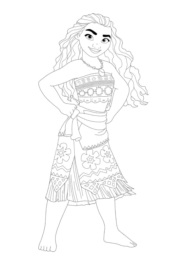 Princess Moana Coloring Pages - 2 Free Coloring Sheets (2021)