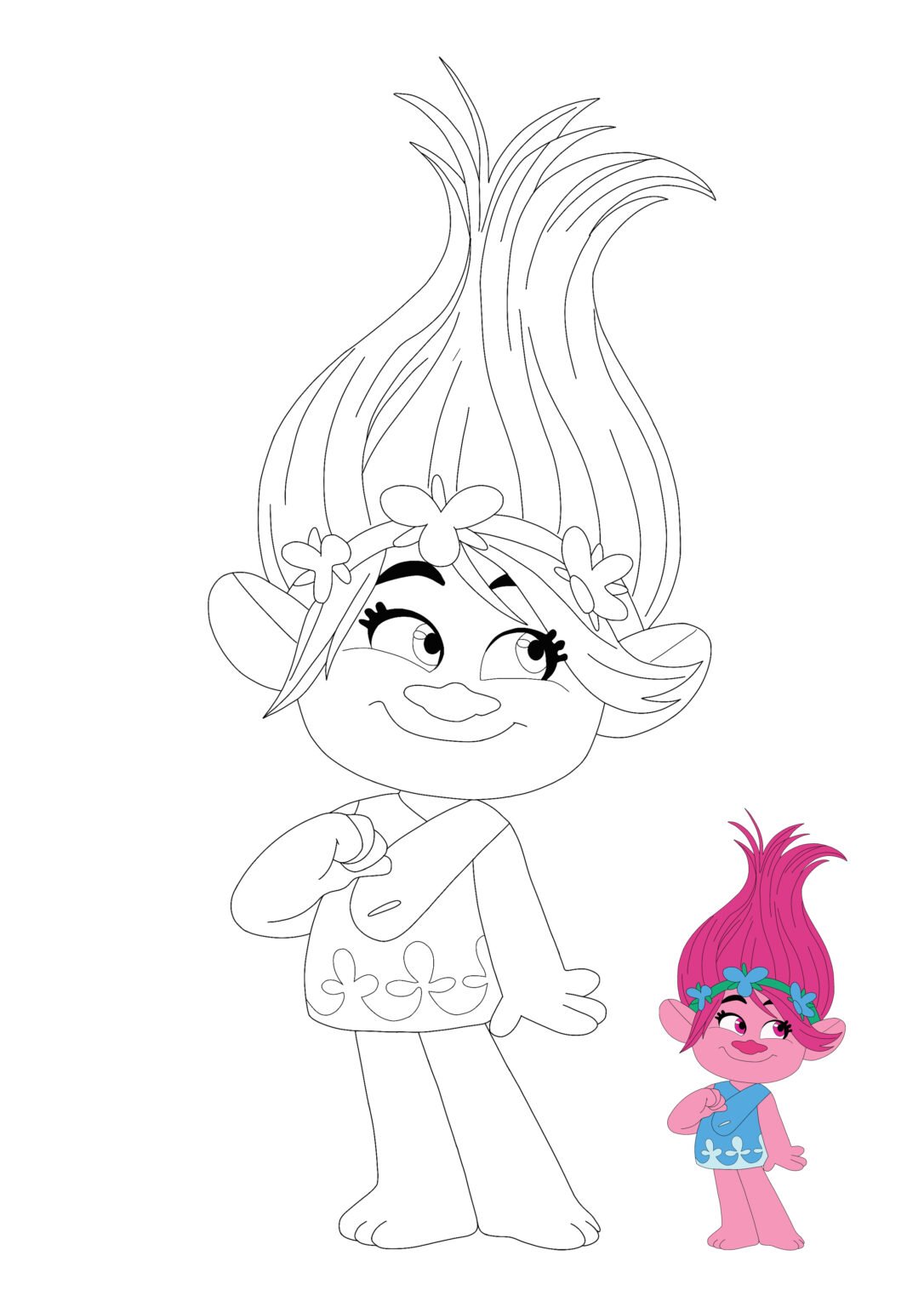 Princess Poppy from Trolls Coloring Pages 2 Free Coloring Sheets (2021)