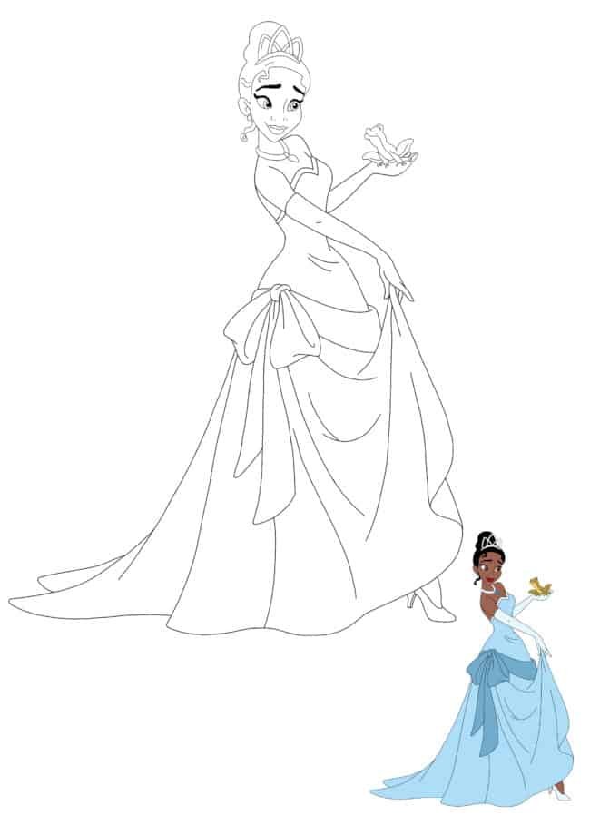 Kleurenpagina Disney Prinses En De Kikker Naveen En Tiana