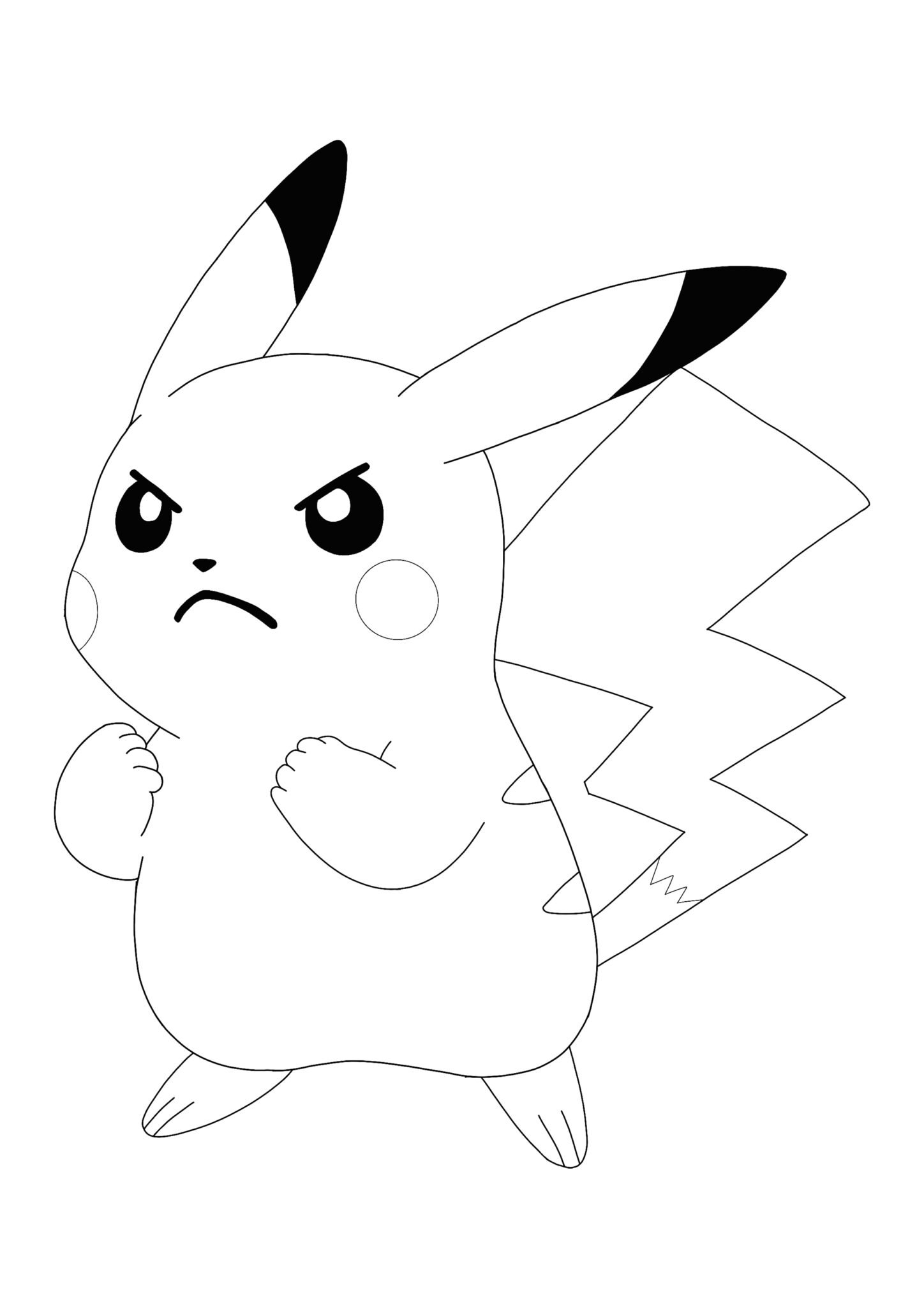 Angry Pokemon Pikachu para Colorir