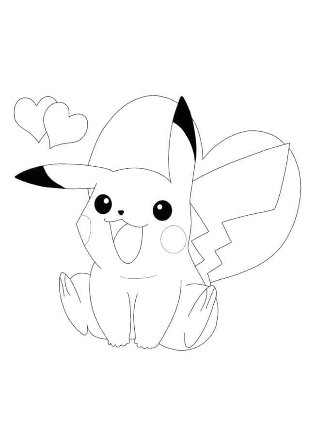Cute Pikachu coloring page