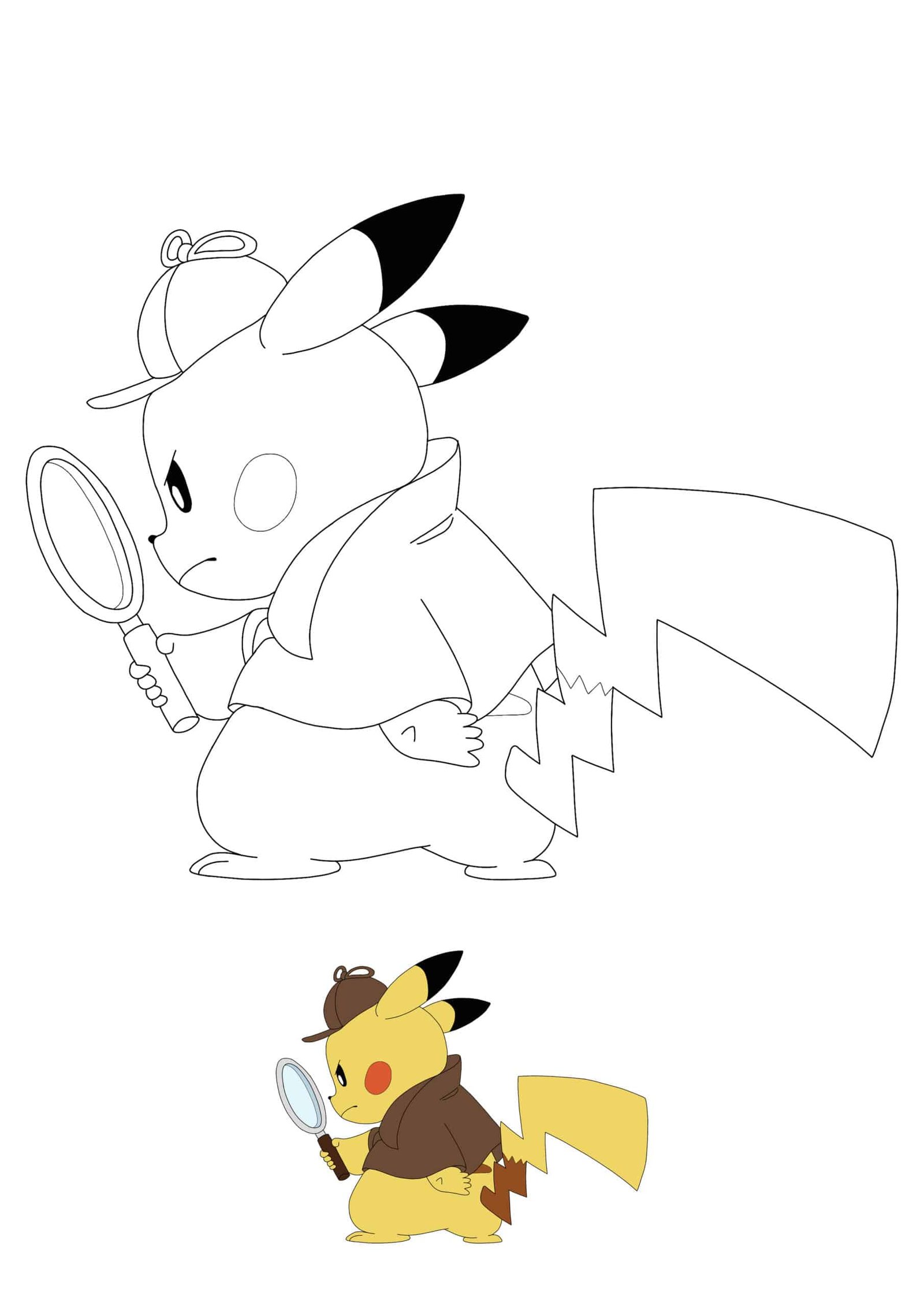 Coloriage Detective Pikachu À Imprimer Gratuit