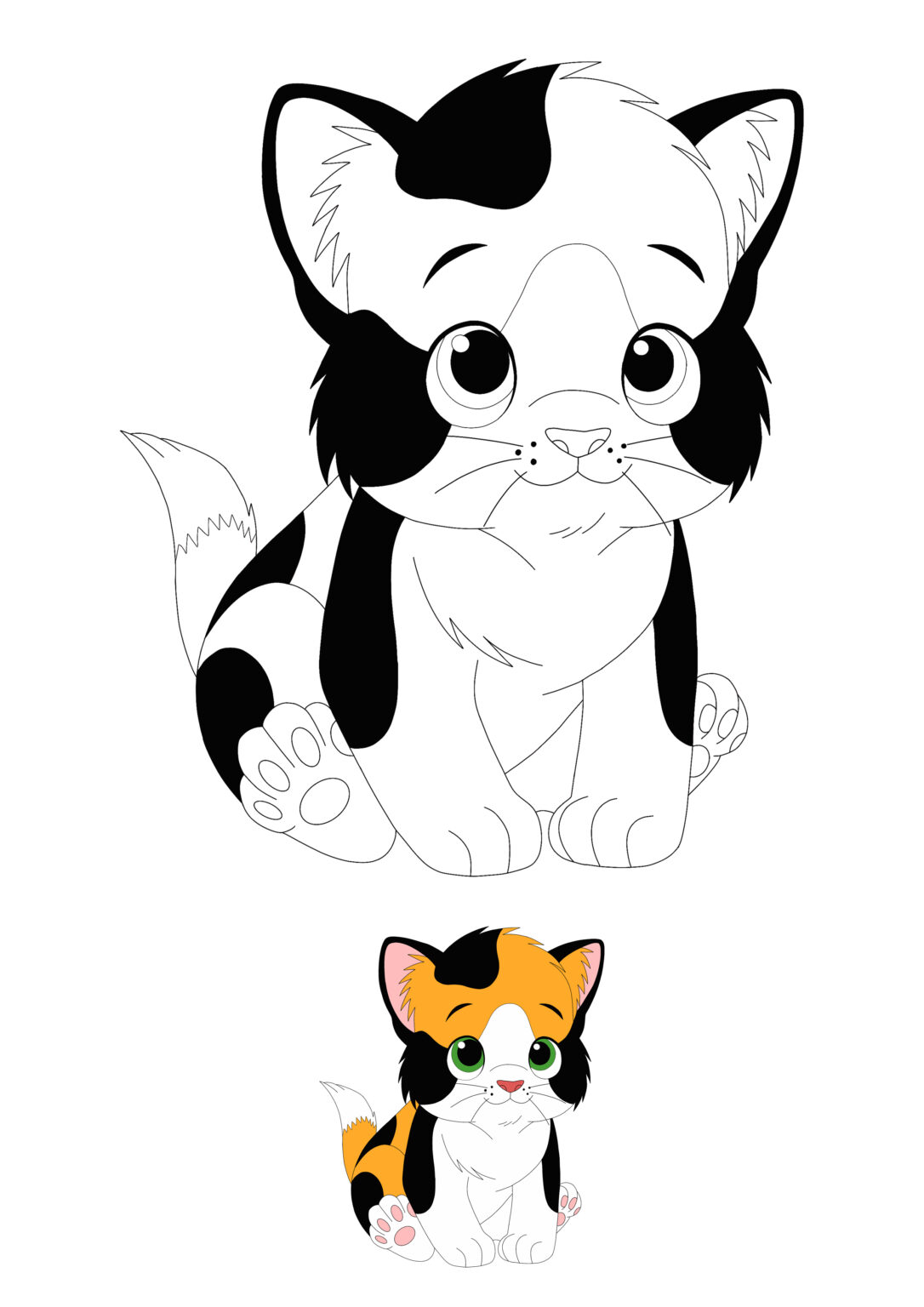 Calico Cat Coloring Pages 2 Free Coloring Sheets (2021)