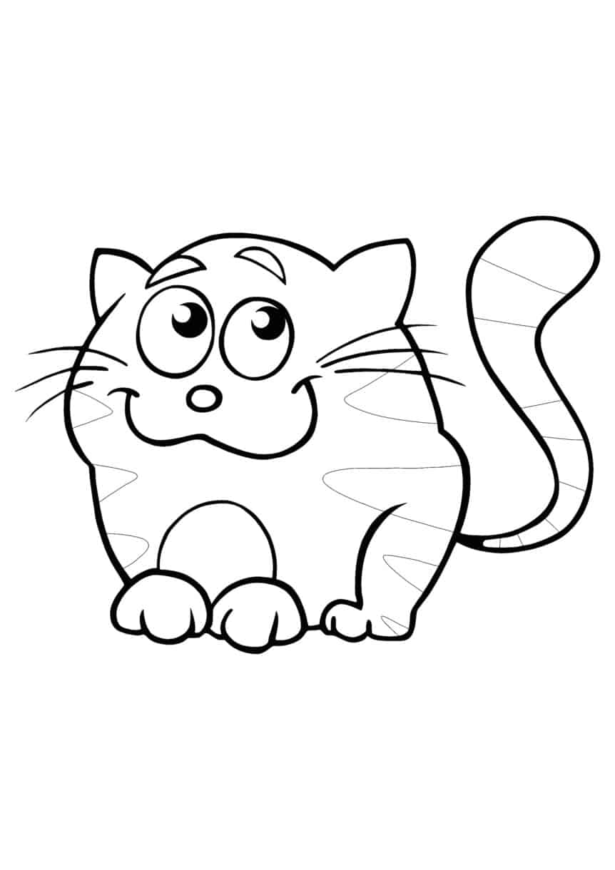 Cartoon Cat Coloring Pages - 2 Free Coloring Sheets (2021)