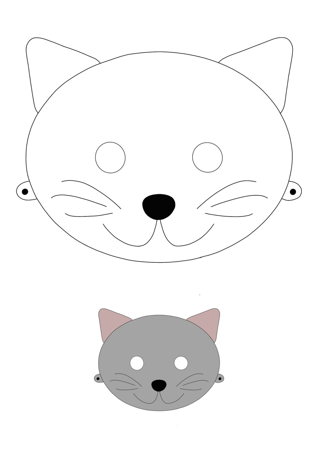 Cat Mask Coloring Pages - 2 Free Coloring Sheets (2021)