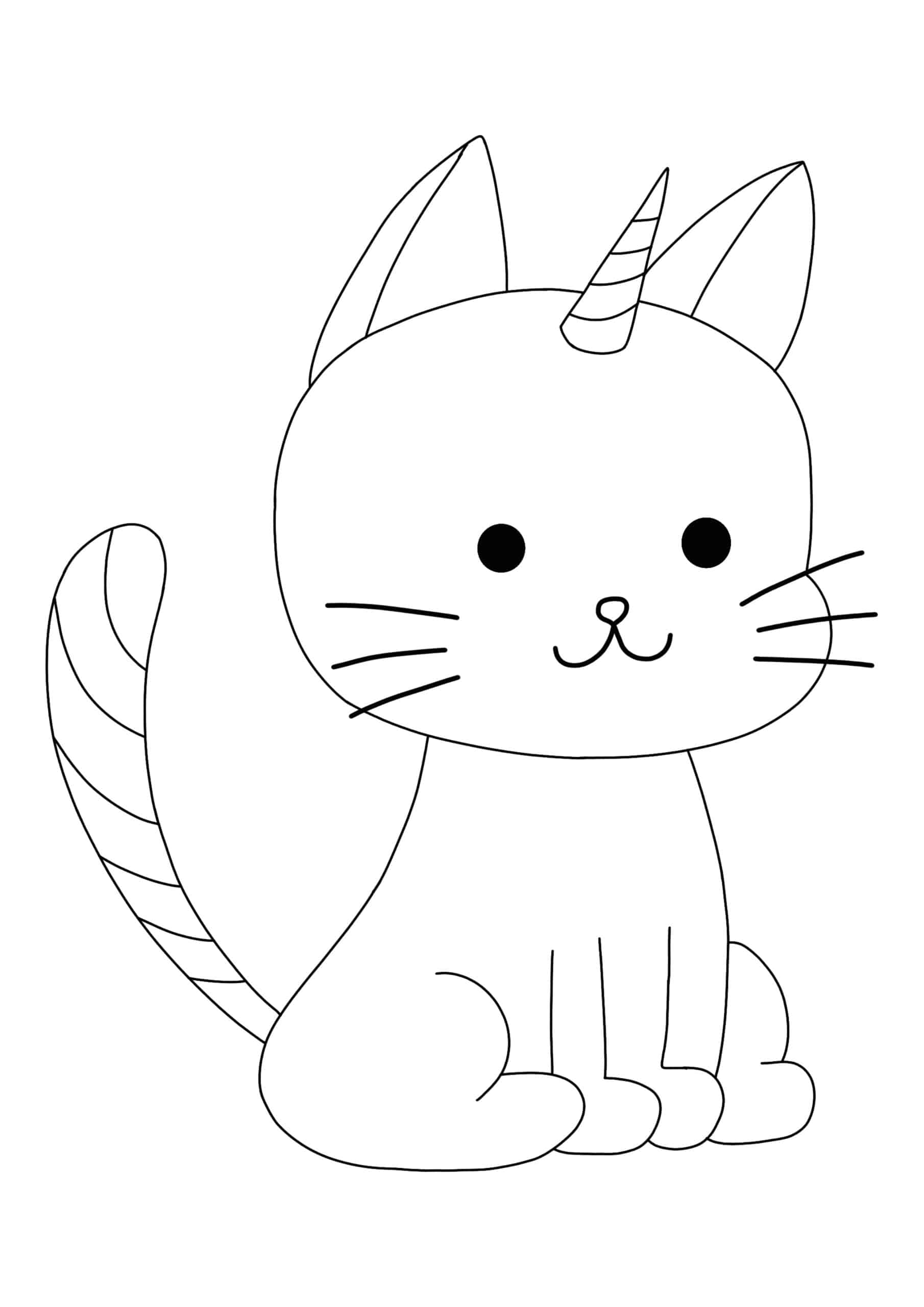 Coloriage Facile Mignon Licorne Chat Coloriage Gratuit A Imprimer Dessin 21