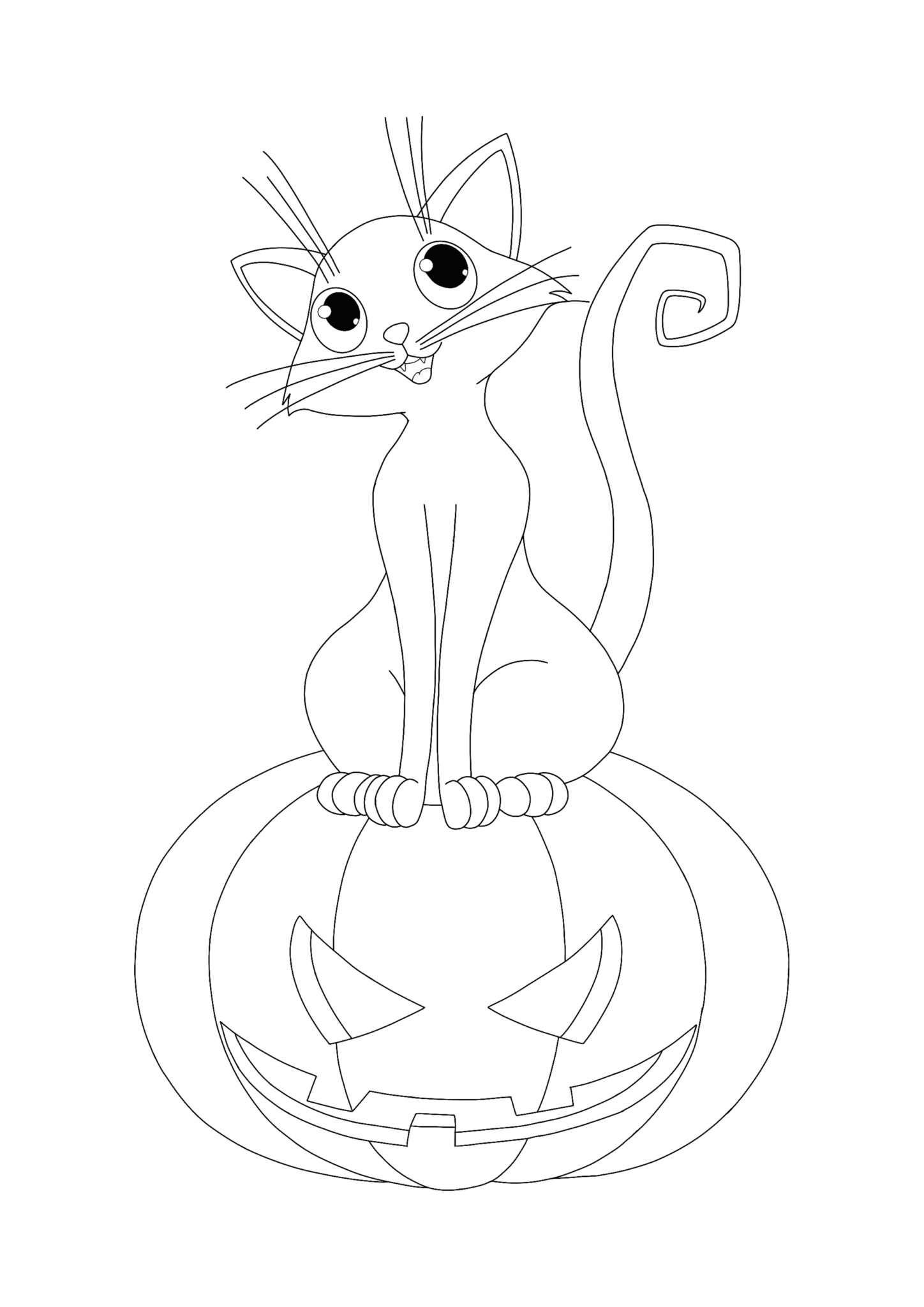 Halloween Cat Coloring Pages - 2 Free Coloring Sheets (2021)