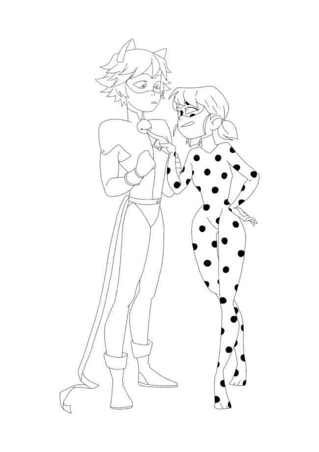 Miraculous Ladybug And Cat Noir coloring page