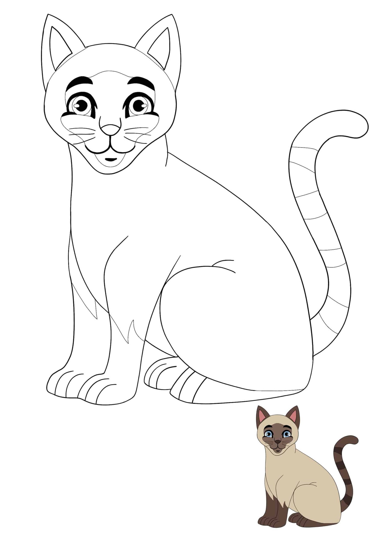 Siamese Cat coloring page for kids