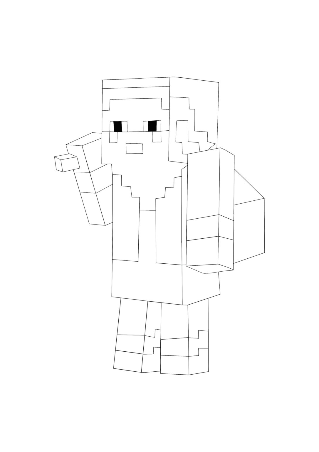 Minecraft Christmas Mob - Santa Coloring Pages - 2 Free Coloring Sheets