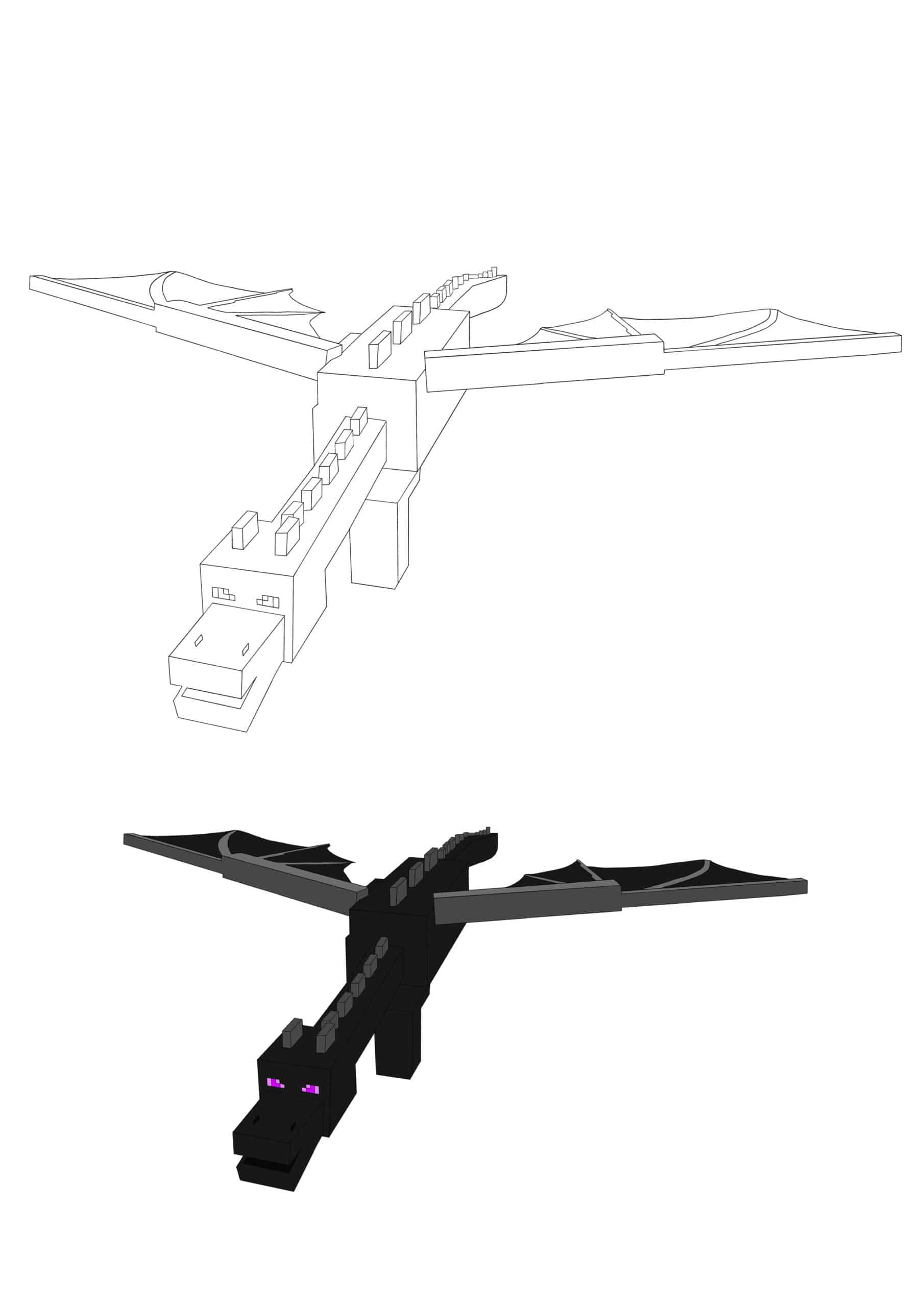Minecraft Ender Dragon Coloring Pictures Minecraft Ender Dragon Coloring Pictures