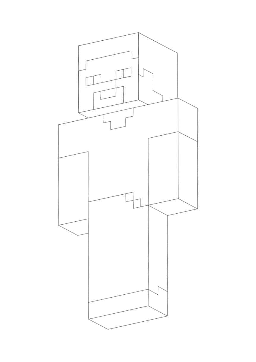 Minecraft Herobrine Coloring Pages - 2 Free Coloring Sheets (2021)