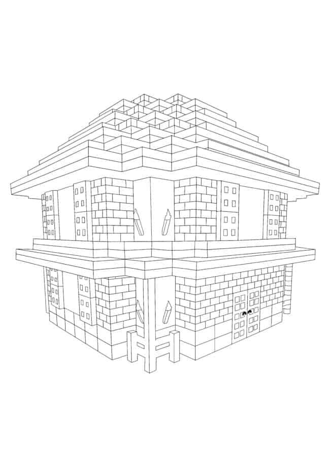 Minecraft House coloring page