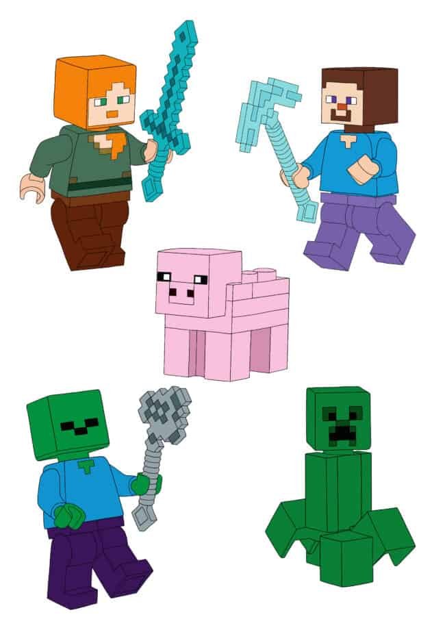Dessin Personnages Minecraft Lego À Imprimer Gratuit