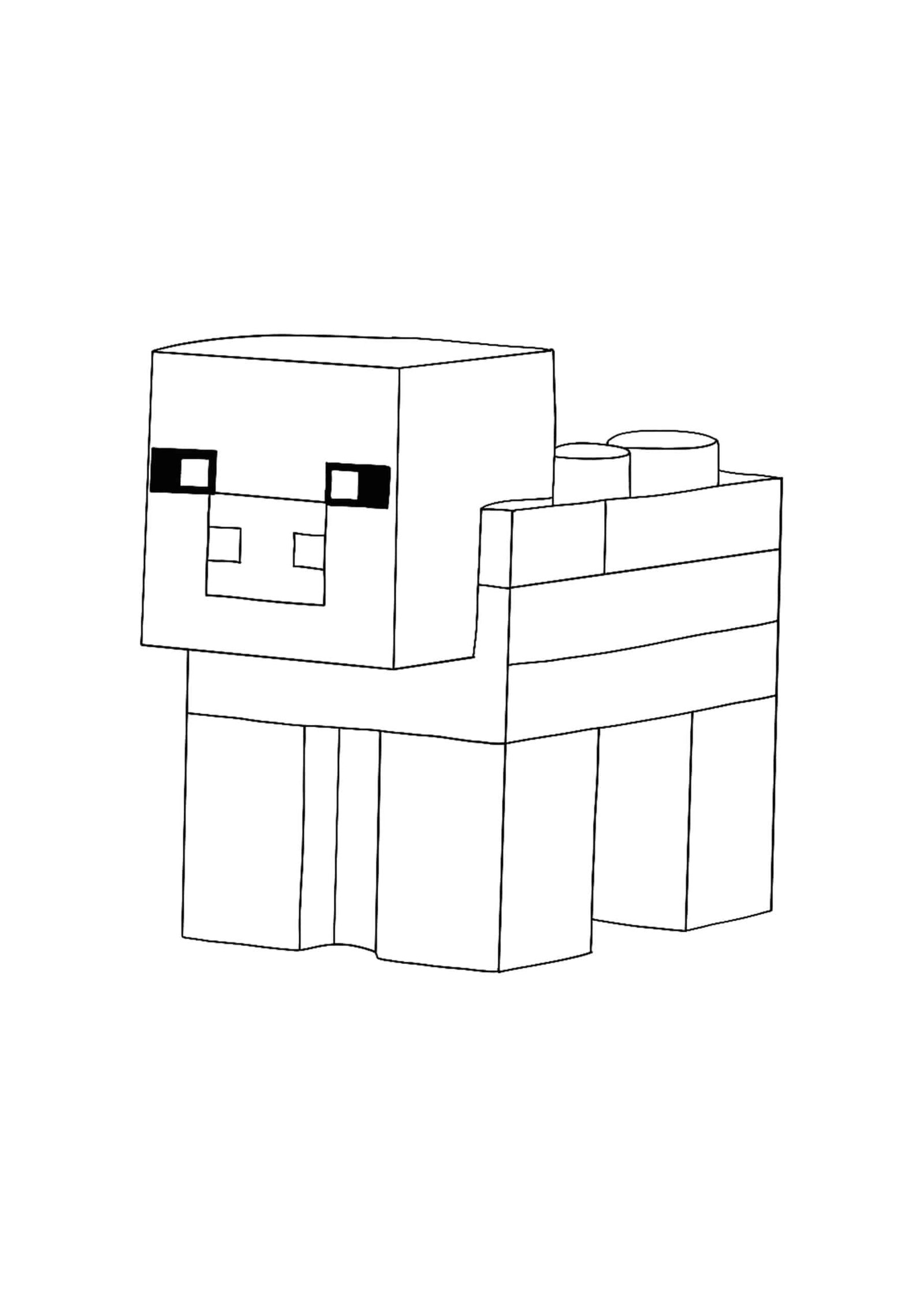 Minecraft Lego Pig coloring page