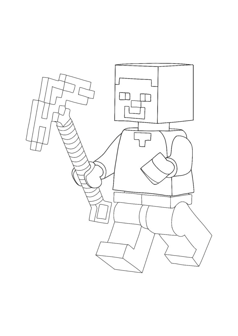 Minecraft Lego Steve Coloring Pages - 2 Free Coloring Sheets (2021)