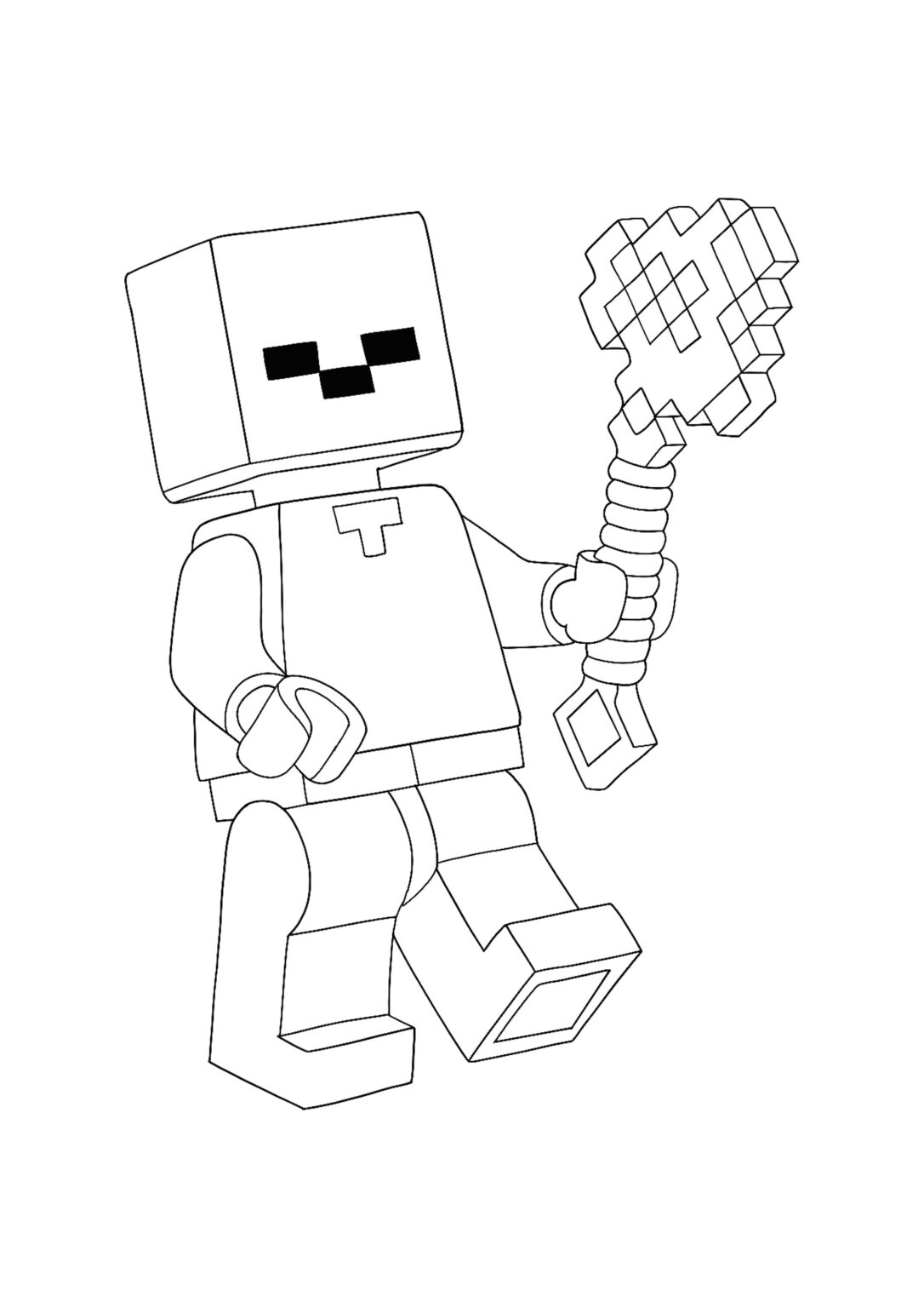 Minecraft Lego Zombie Coloring Pages - 2 Free Coloring Sheets (2021)