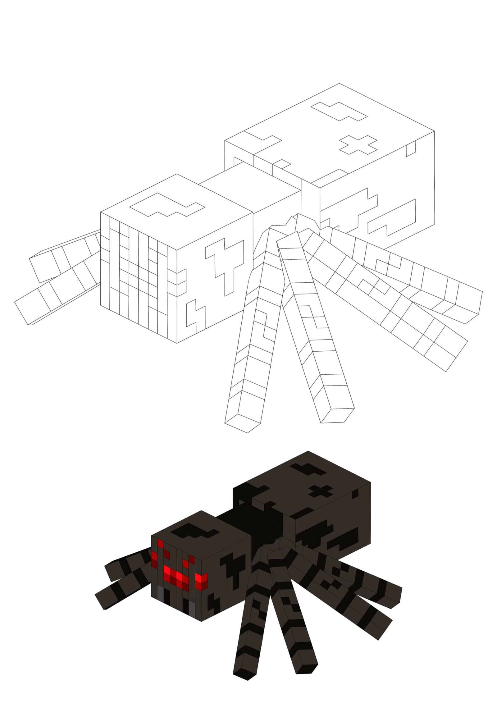 Minecraft Spider Mob free printable coloring page
