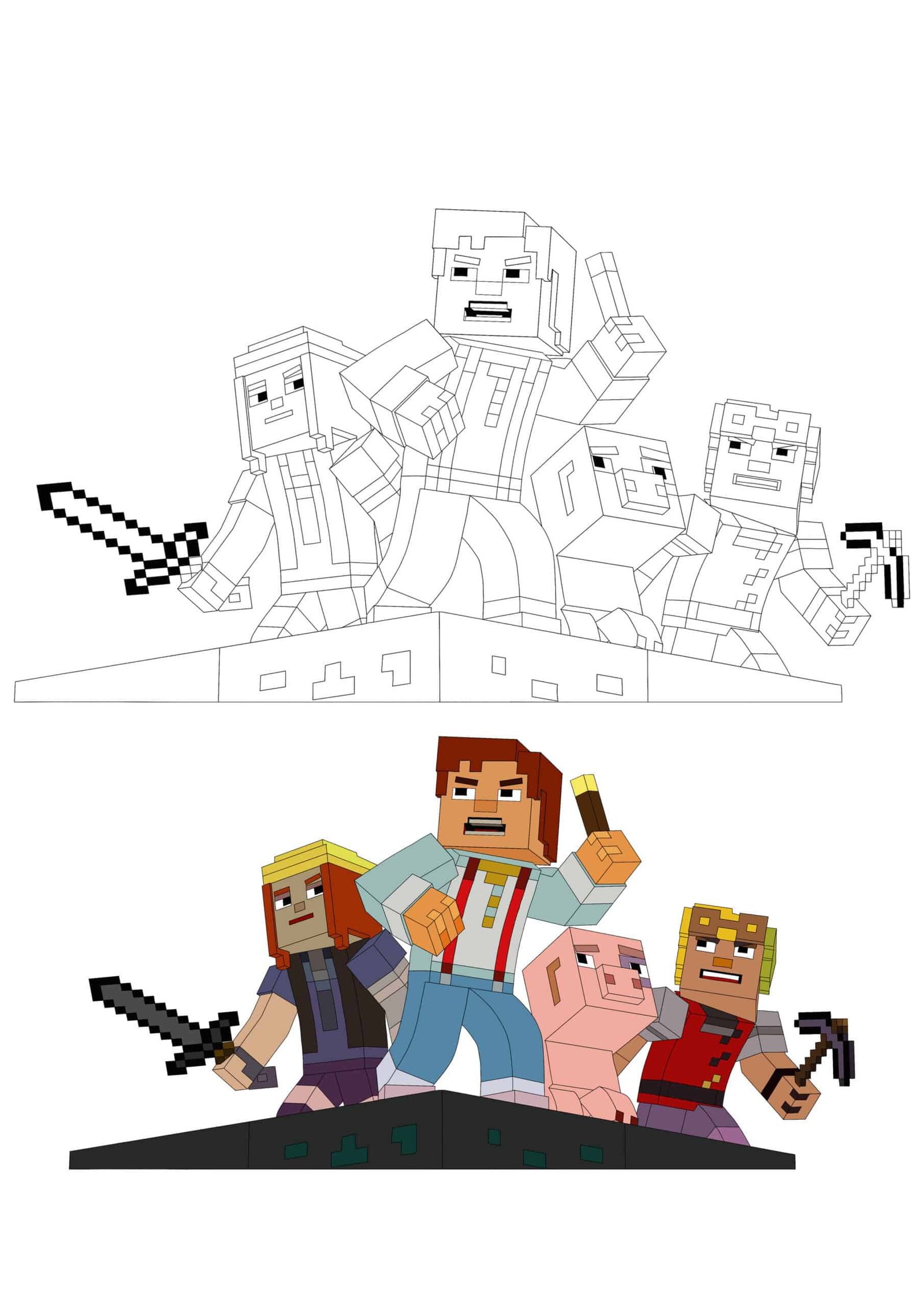 Minecraft Story Mode coloring sheet, image