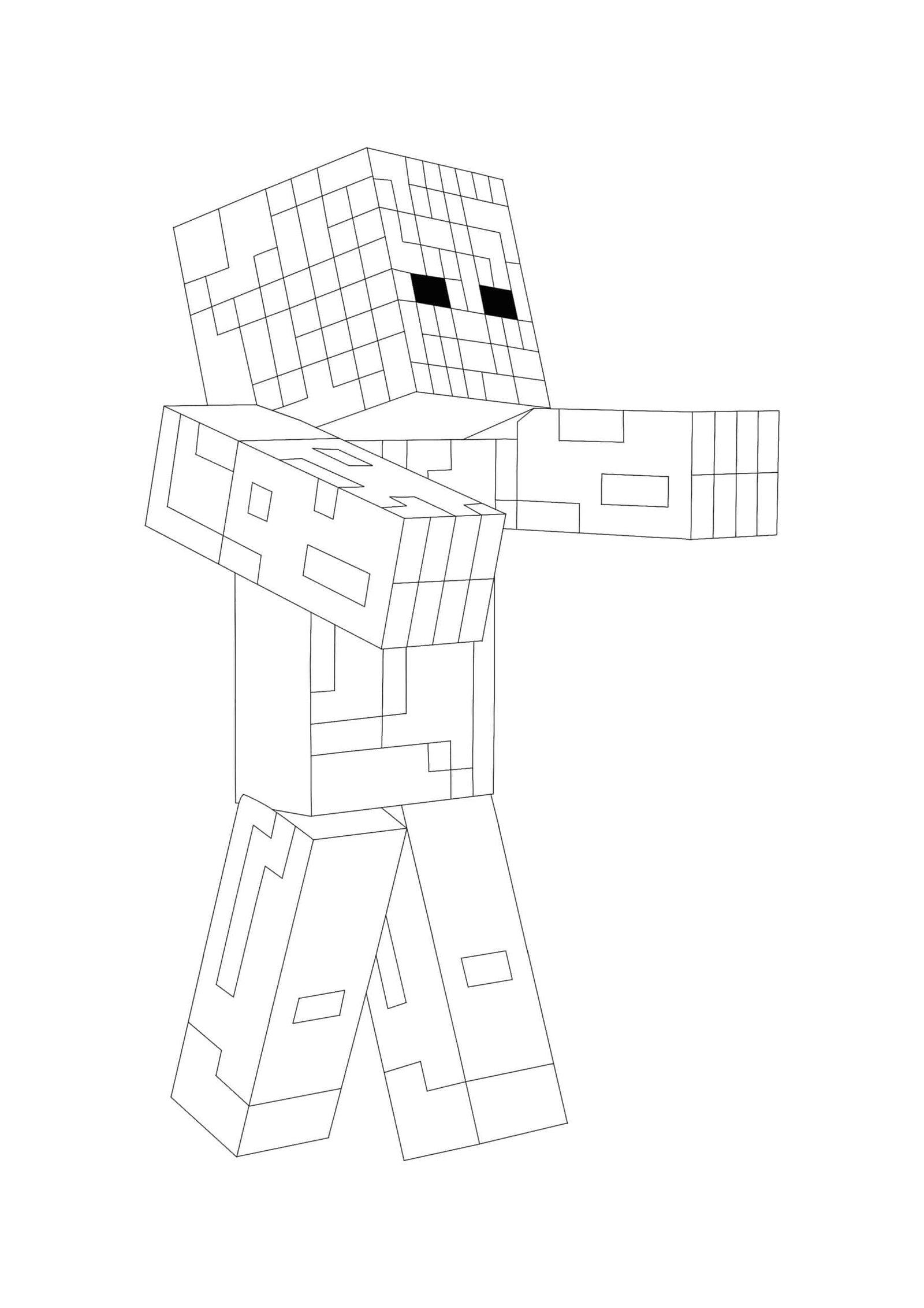 Minecraft Zombie coloring page