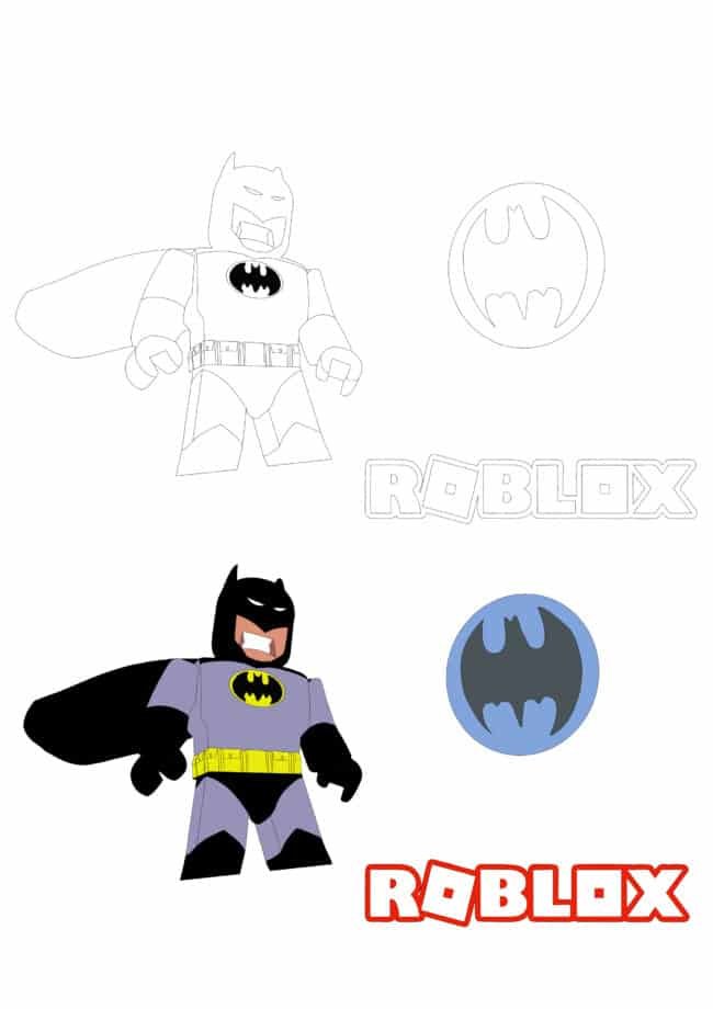 Roblox Batman free A4 coloring page for kids