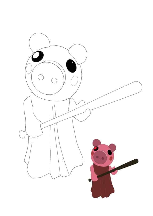 Roblox Piggy free printable colouring page