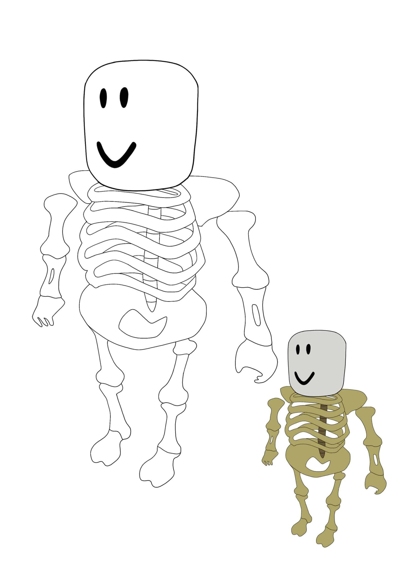 Roblox Skeleton gratis printbaar kleurplaat