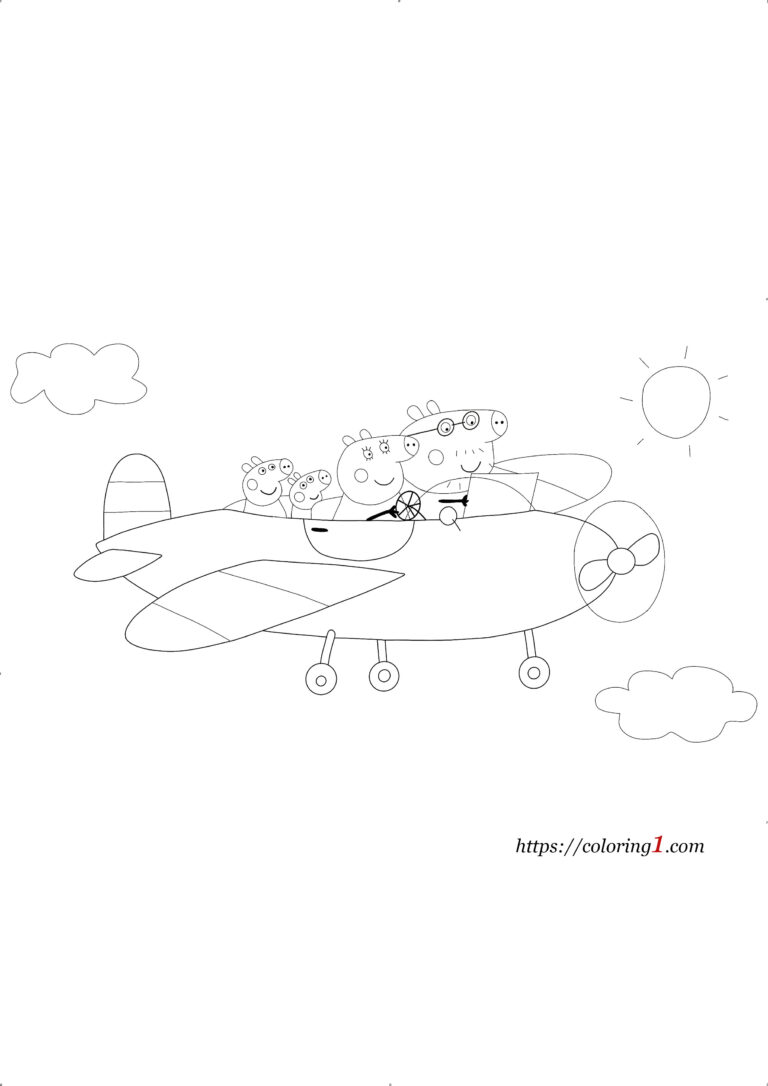 Peppa Pig Airplane Coloring Pages - 2 Free Coloring Sheets (2021)