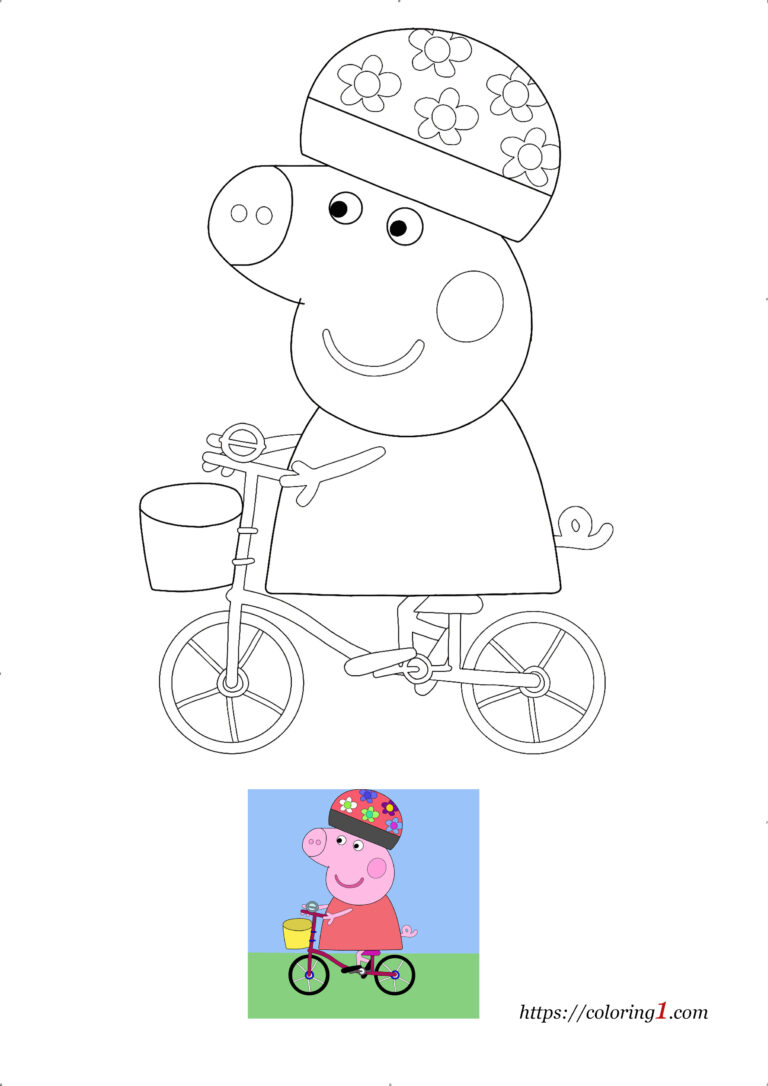 Coloriage Peppa Pig Velo  Coloriage Gratuit à Imprimer Dessin 2021