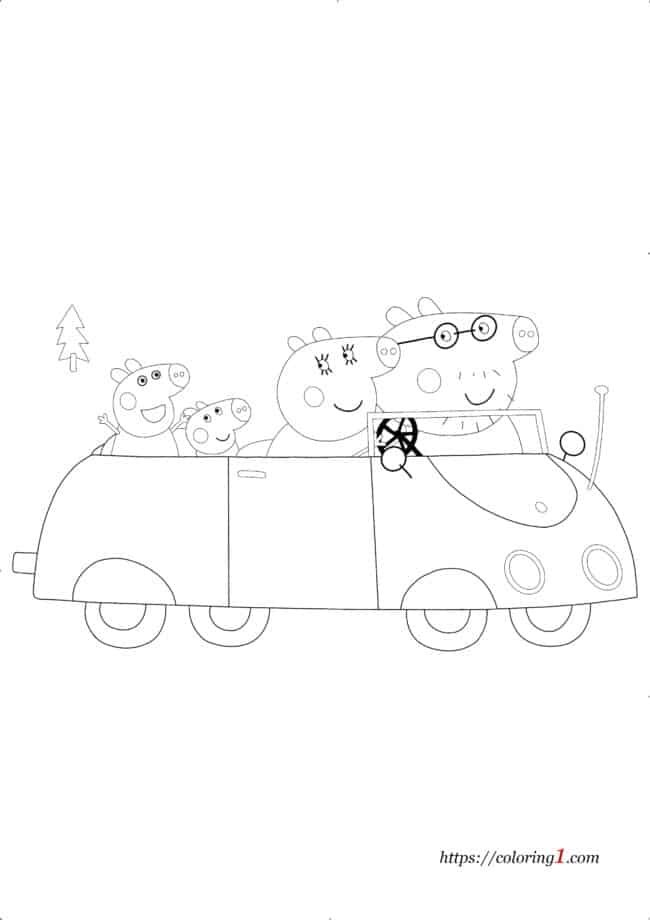 Coloriage Peppa Pig Voiture