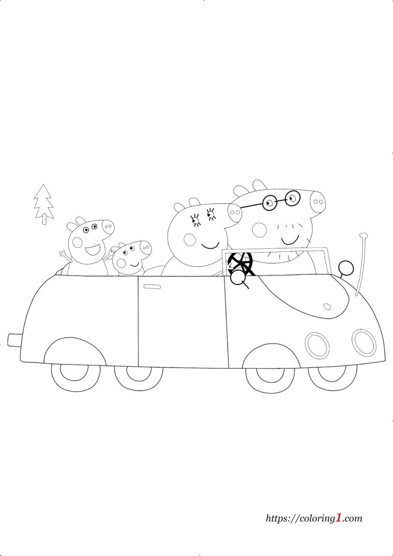 Peppa Pig Car Coloring Pages - 2 Free Coloring Sheets (2021)