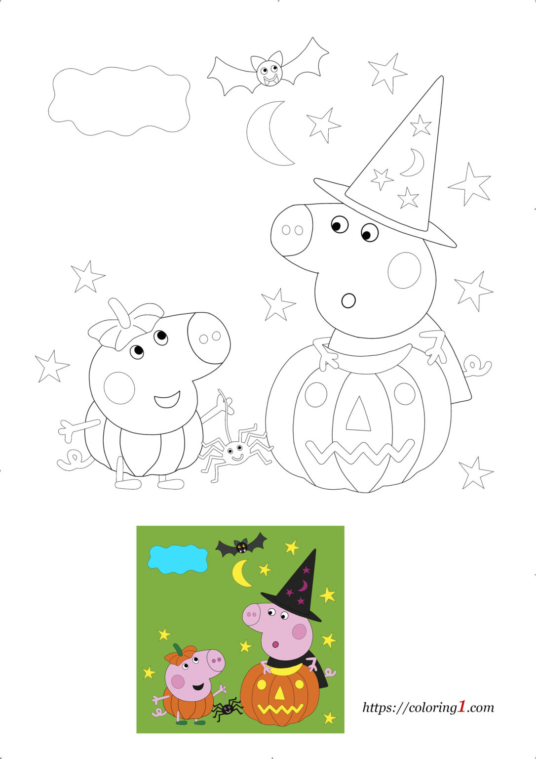 Coloriage Peppa Pig Halloween  Coloriage Gratuit à Imprimer Dessin 2021