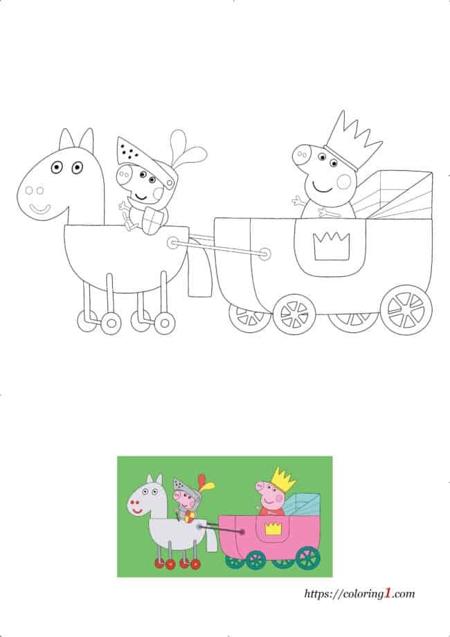 Peppa Pig Princess free printable coloring page