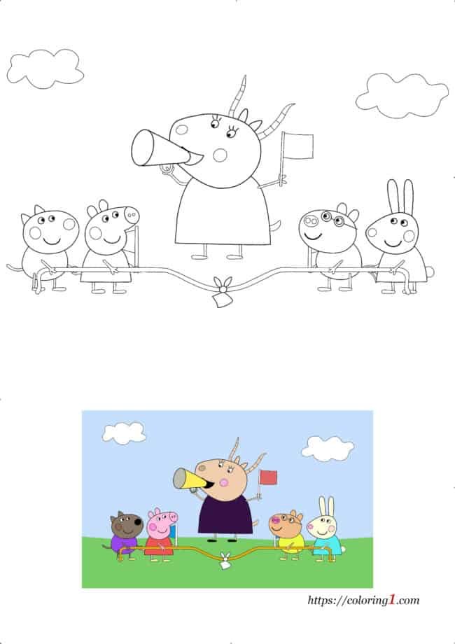 Peppa Pig Sports Day coloring page to print