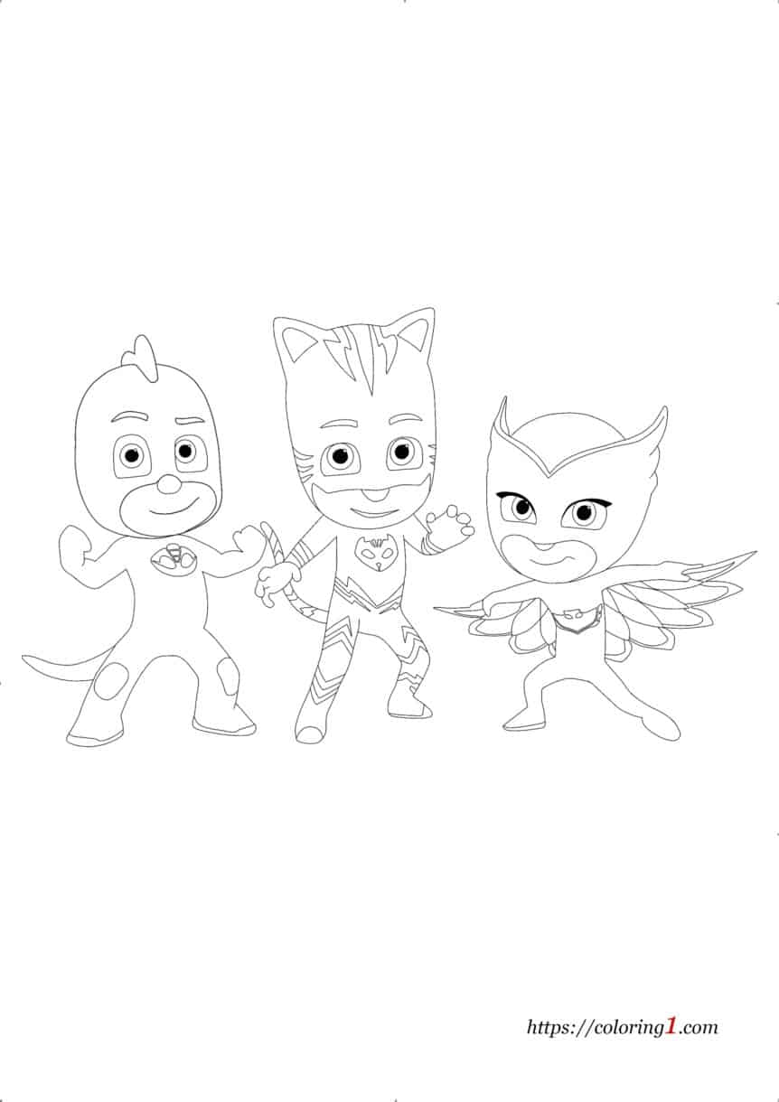 Pj Masks Characters Coloring Pages - 2 Free Coloring Sheets (2021)