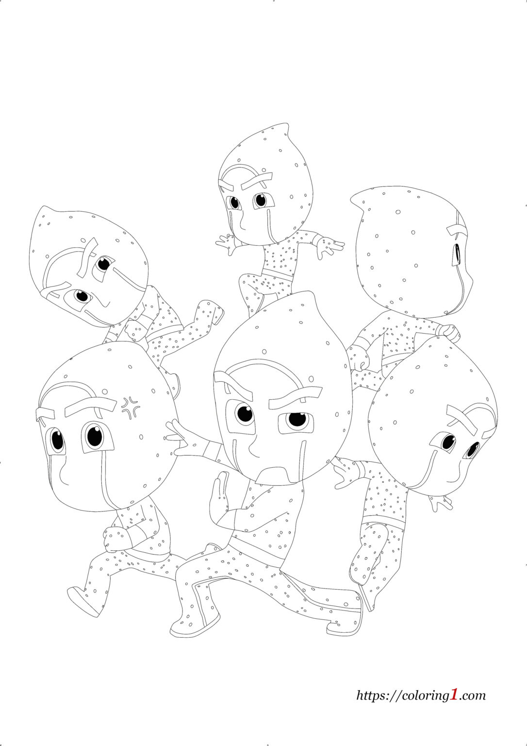 Night Ninja and Ninjalinos Coloring Pages - 2 Free Coloring Sheets (2021)