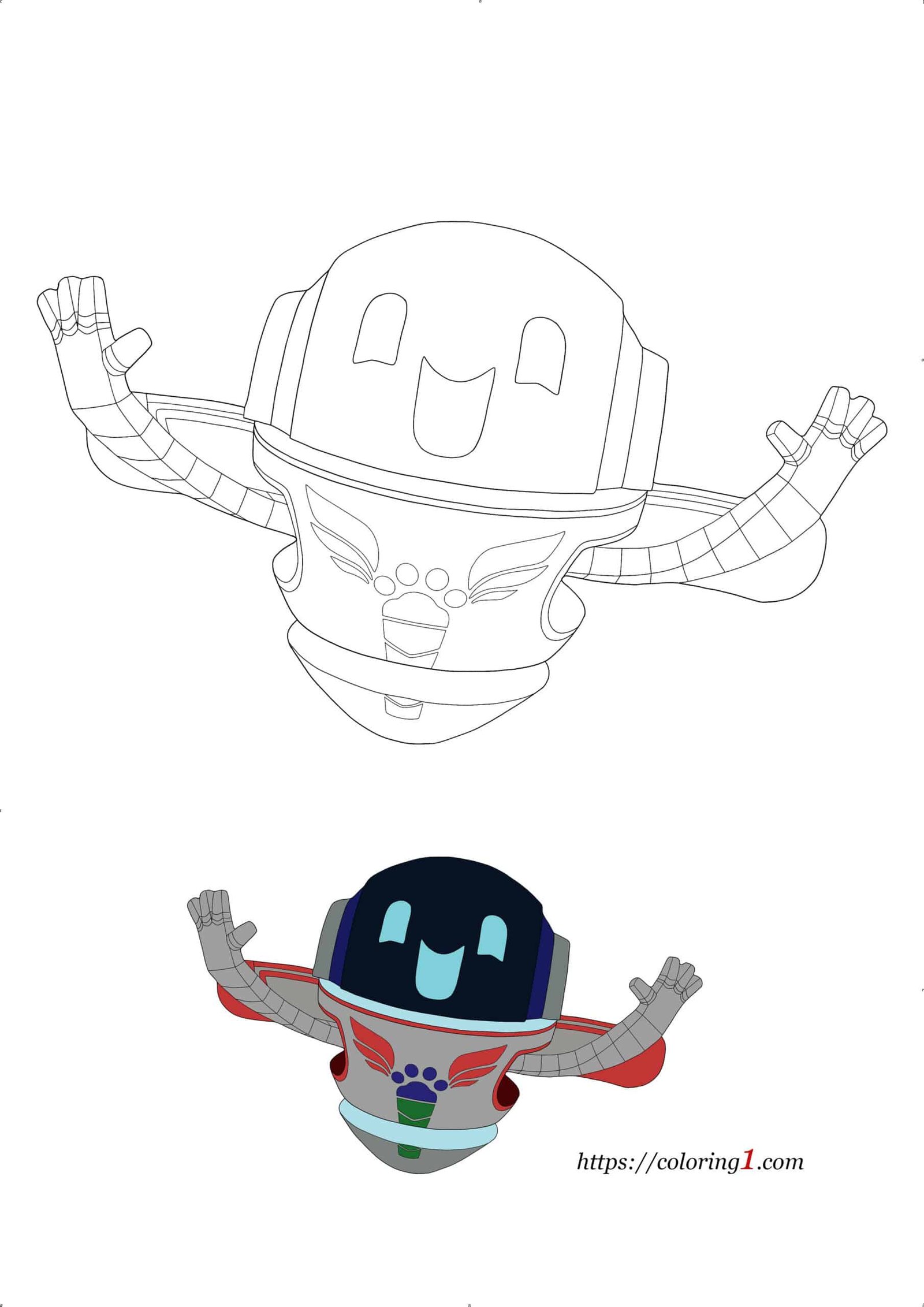 Pj Masks Robot Disney kleurplaat voor kinderen