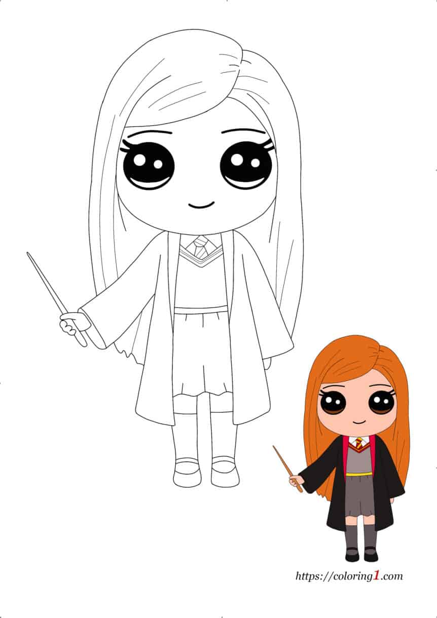 Coloriage Harry Potter Ginny Weasley  Coloriage Gratuit à Imprimer