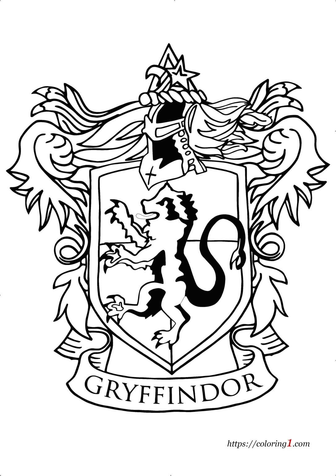 Harry Potter Gryffindor Coloring Pages - 2 Free Coloring Sheets (2021)